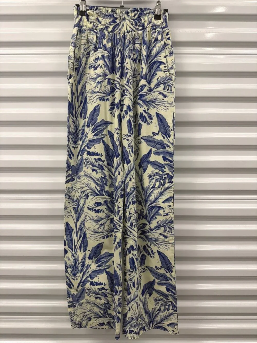 Diarrablu Printed Cotton Poplin Leer Pants Toile Blu Womens Size XS